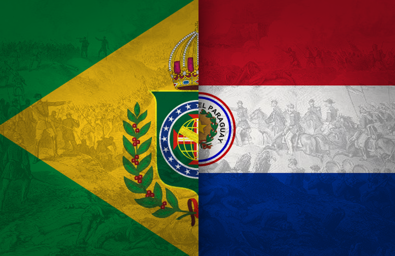 Bandeiras do Paraguai e Brasil imperial